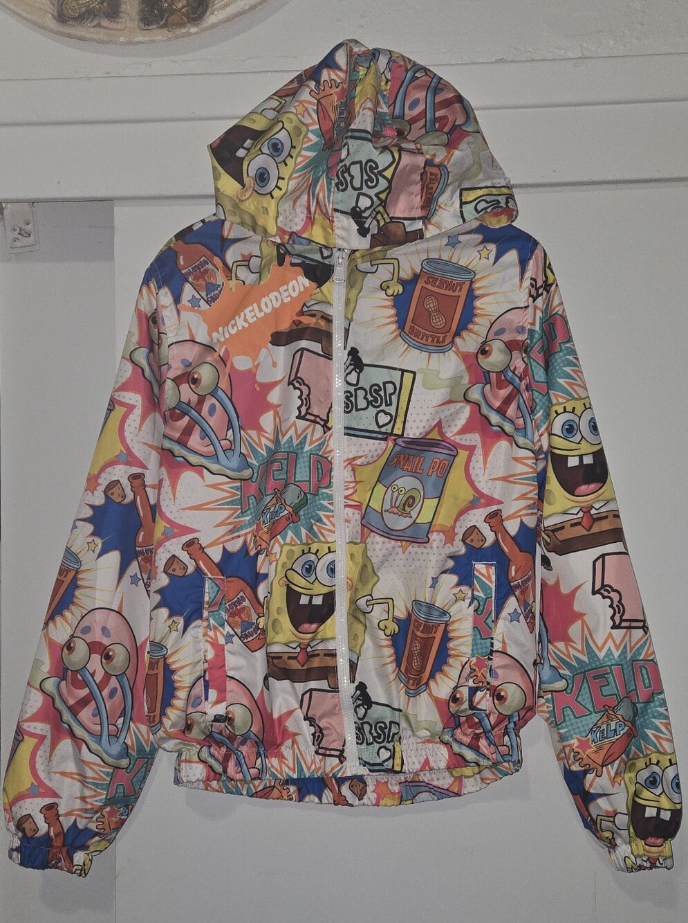 SpongeBob Squarepants Yellow Pink Blue Multicolor Zip Jacket